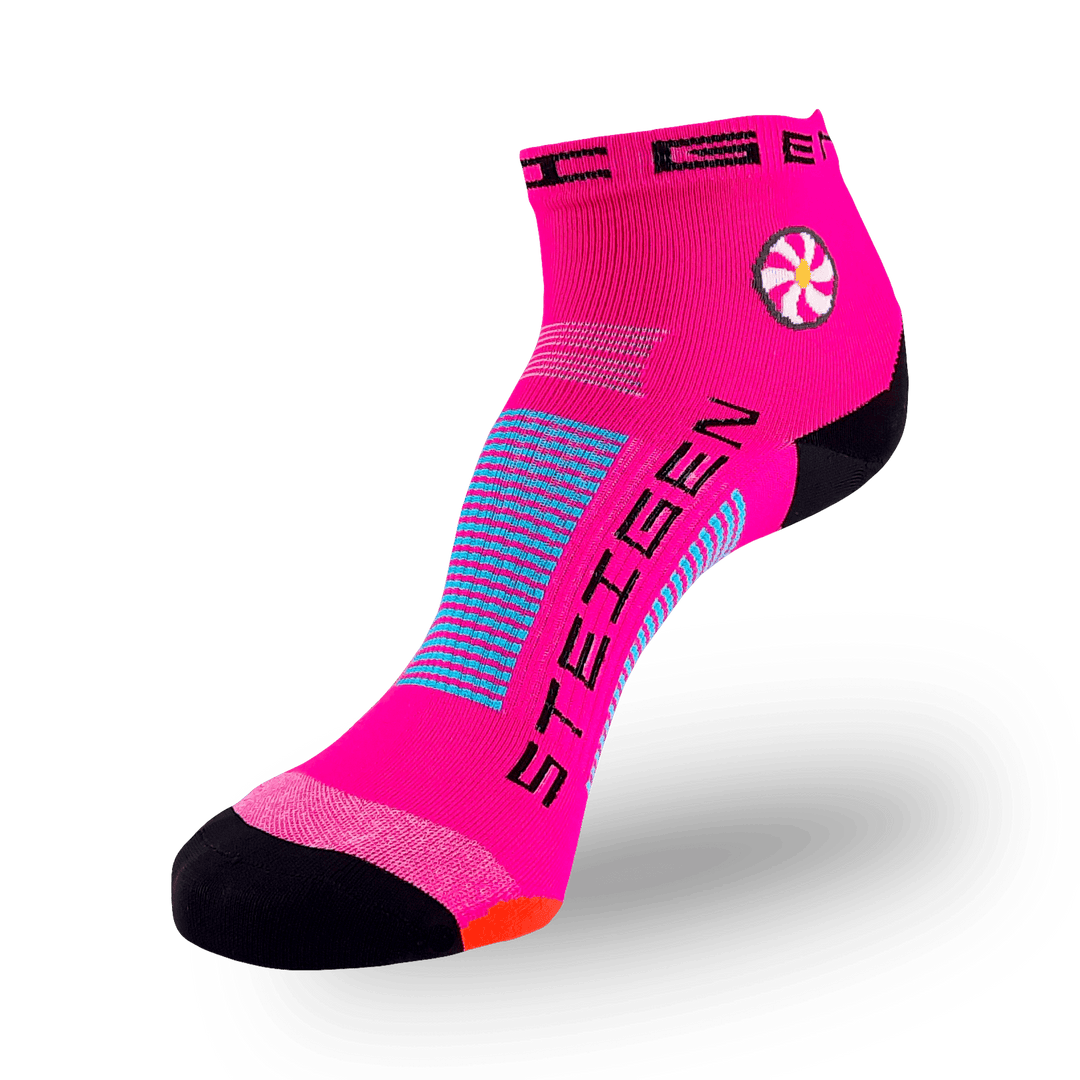 FLURO PINK RUNNING SOCKS ¼ LENGTH