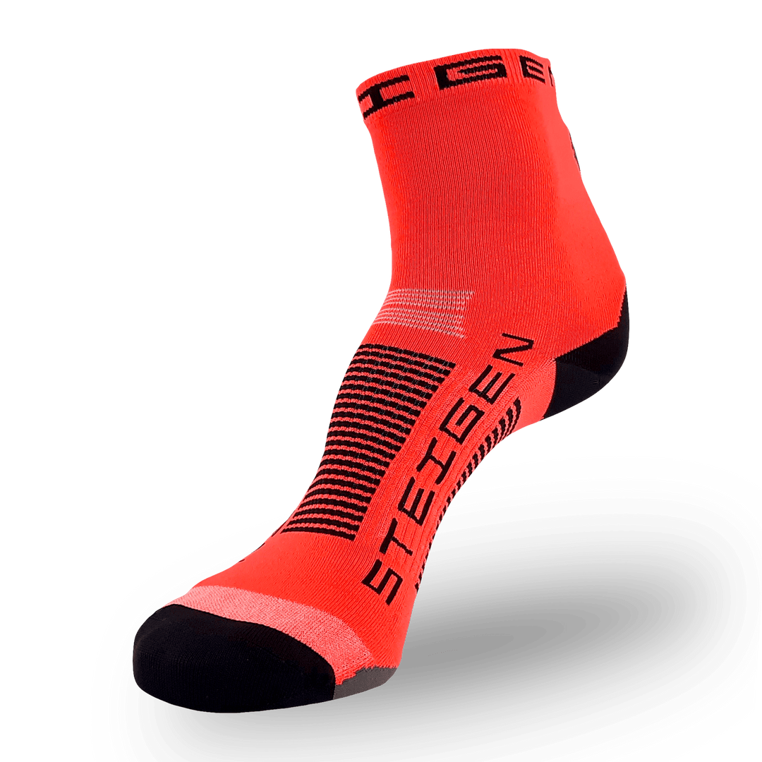 FLURO RED RUNNING SOCKS ½ LENGTH