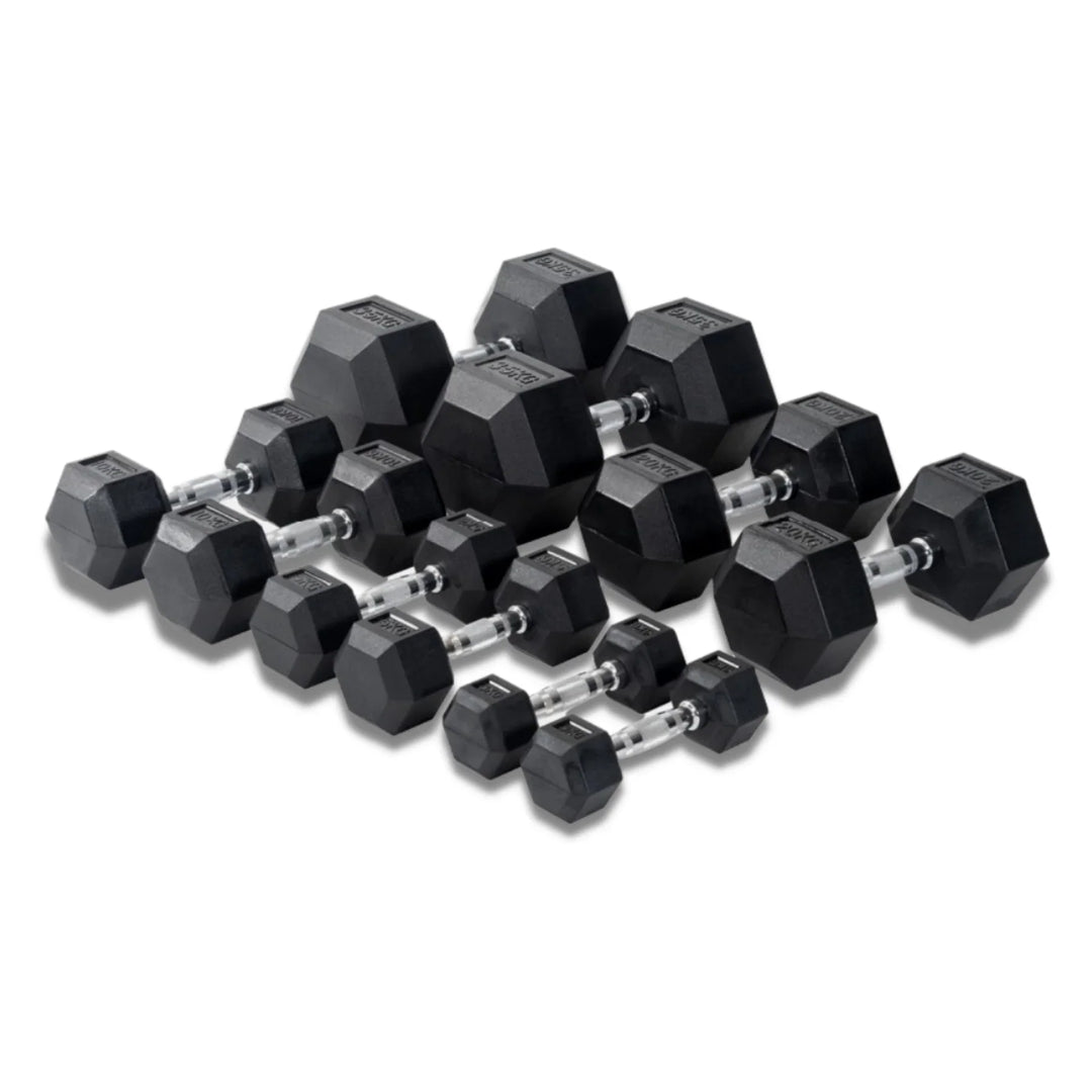 Rubber Hex Dumbbell Set 2.5kg - 25kg (10 Pairs)