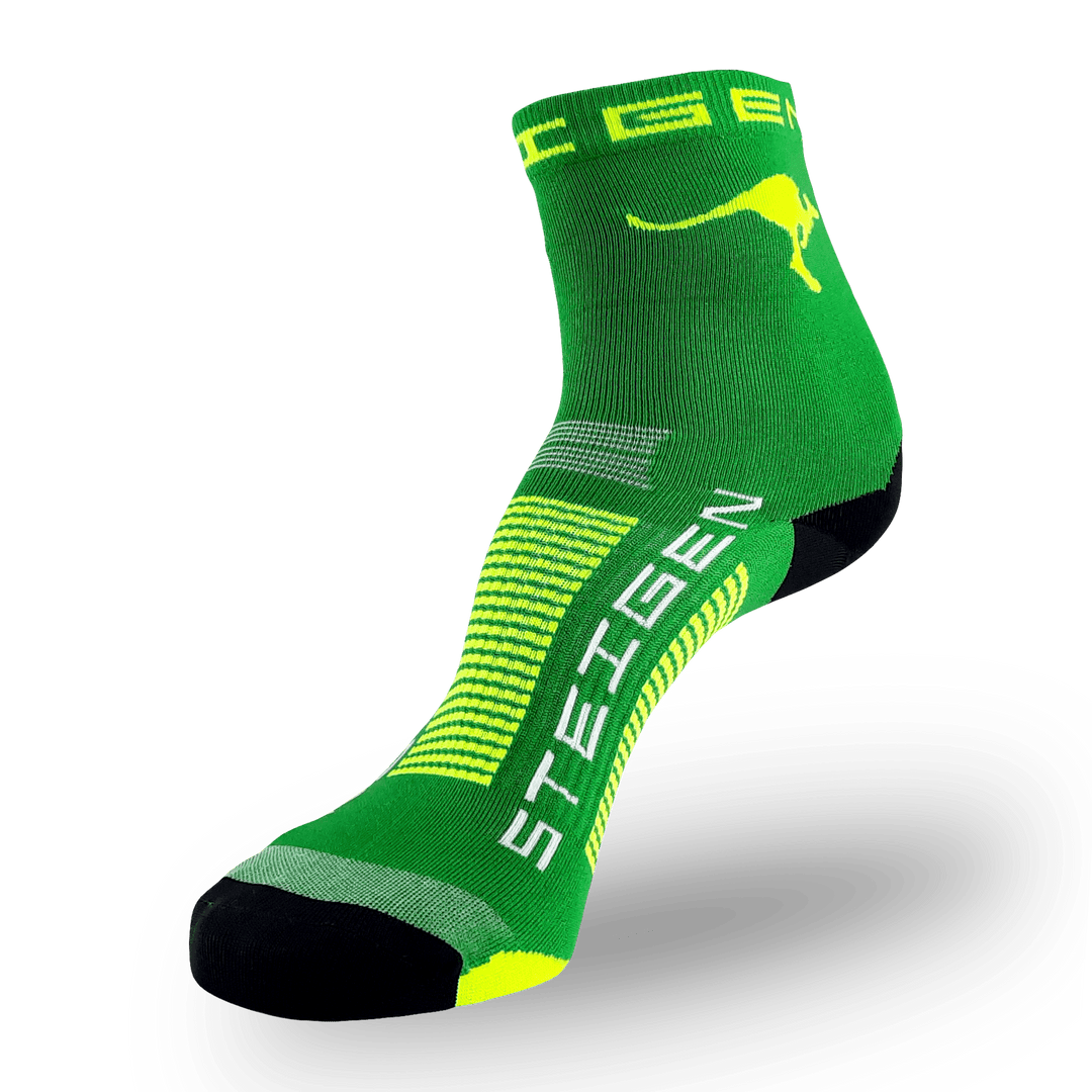 AUS GREEN RUNNING SOCKS ½ LENGTH