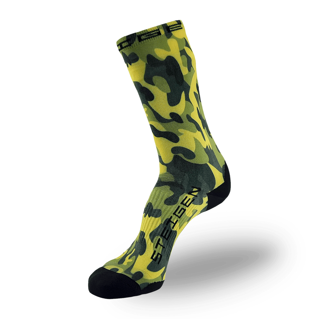 GREEN CAMO RUNNING SOCKS ¾ LENGTH