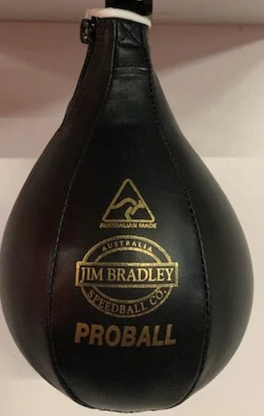 Genuine Australian-made Jim Bradley Black Pro Ball for speed and timing work.