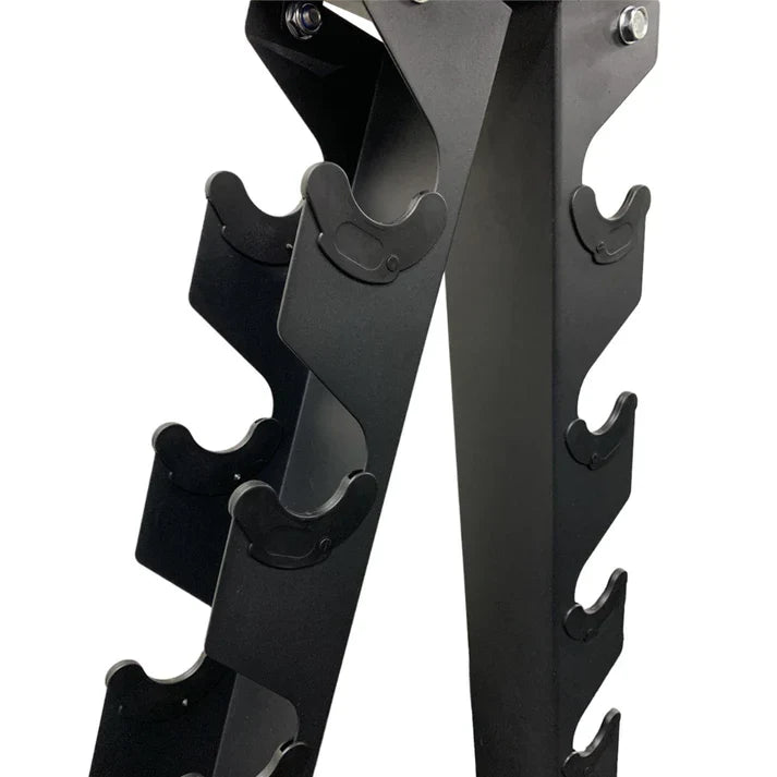 6 Pair Rubber Hex Dumbbells Set on Rack (2.5kg - 15kg)