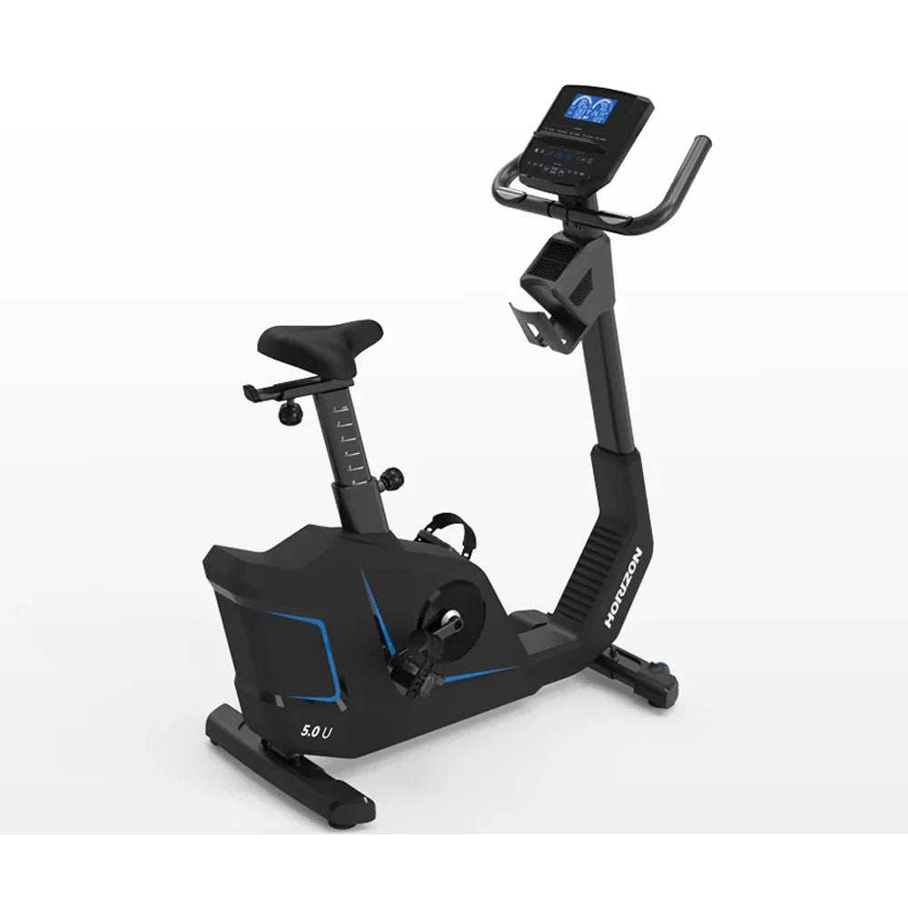 Horizon upright exercise bike for a compact home gym