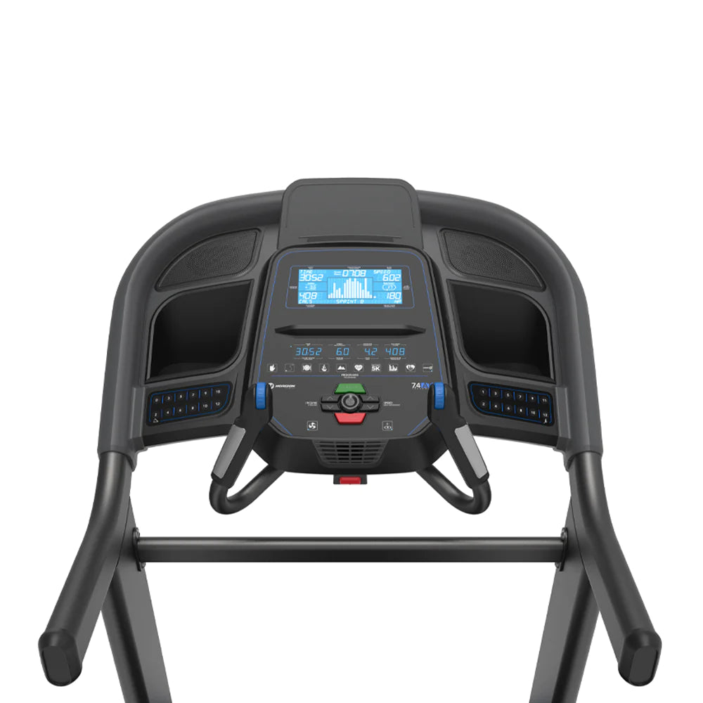 Horizon Fitness treadmill with controls and running deck